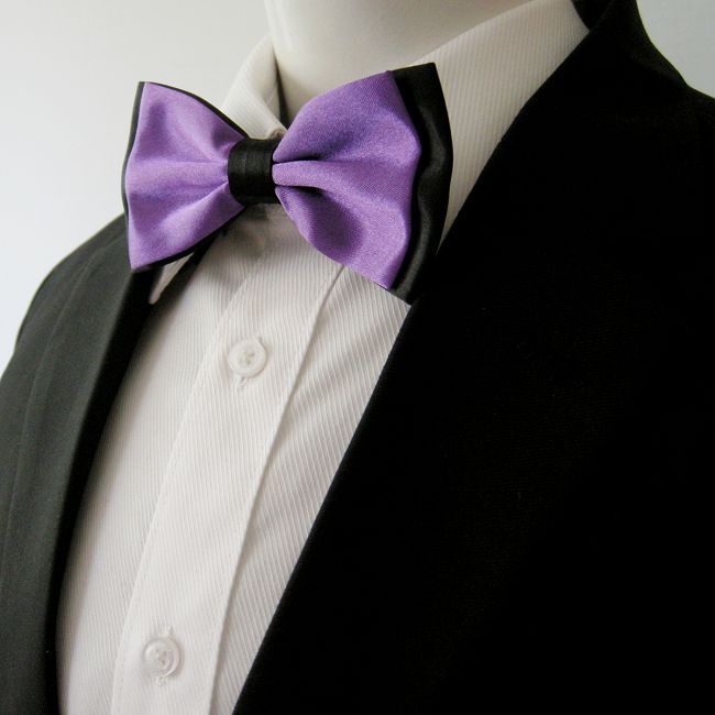 purple black tie dress